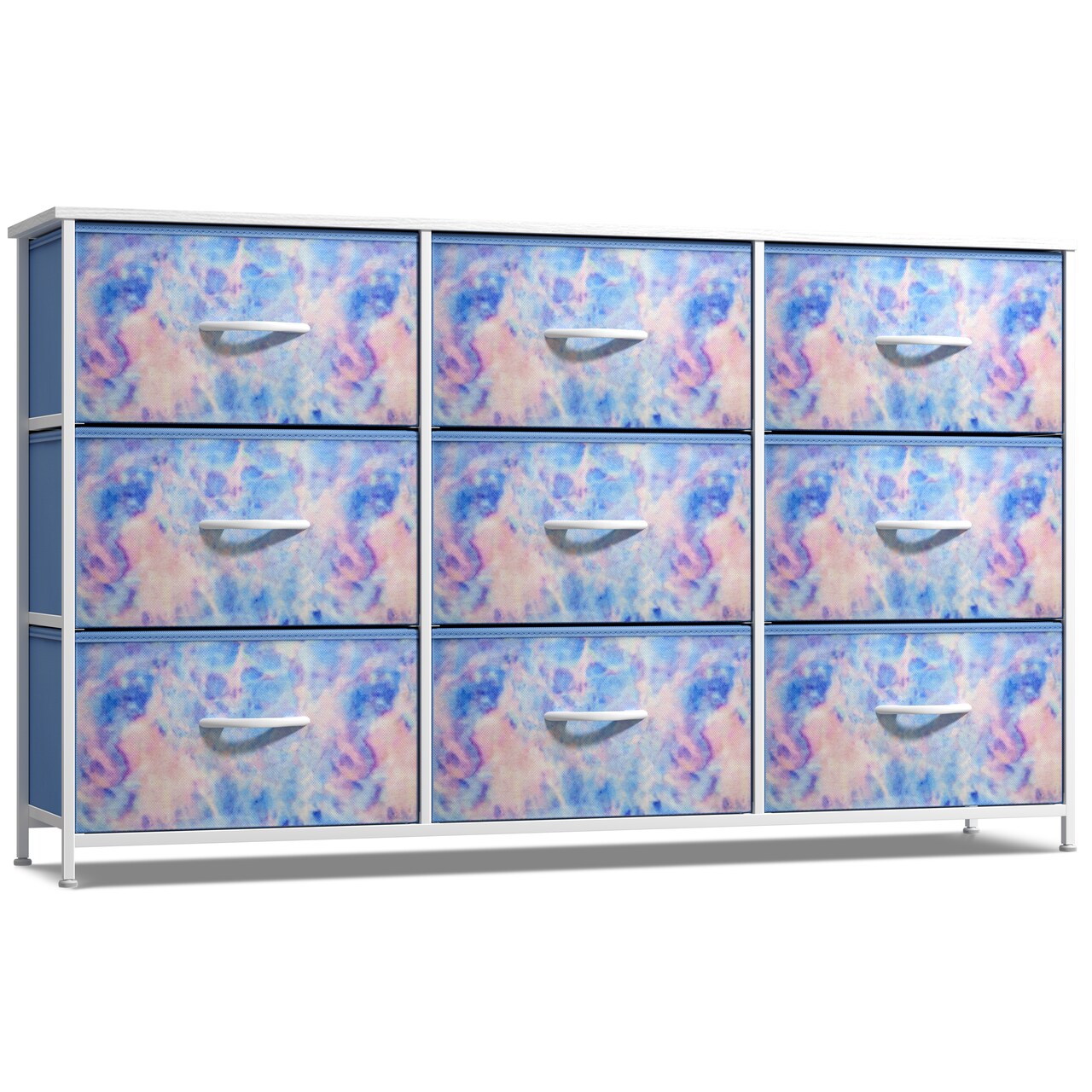 Sorbus 9 Drawers Dresser- Storage Unit with Steel Frame, Wood Top, Fabric Bins - for Bedroom, Closet, Office and more